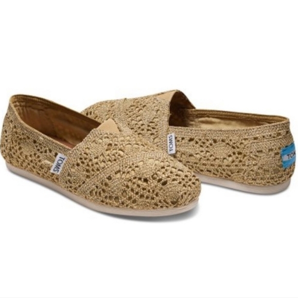 Toms Shoes - Toms Metallic Gold Crochet Shoes
